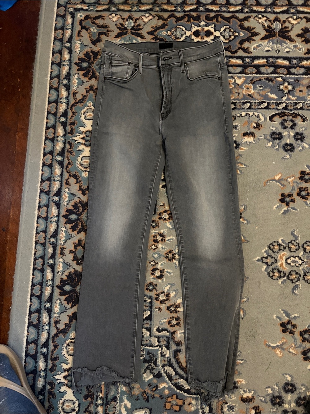 MOTHER the insider crop step fray denim jeans